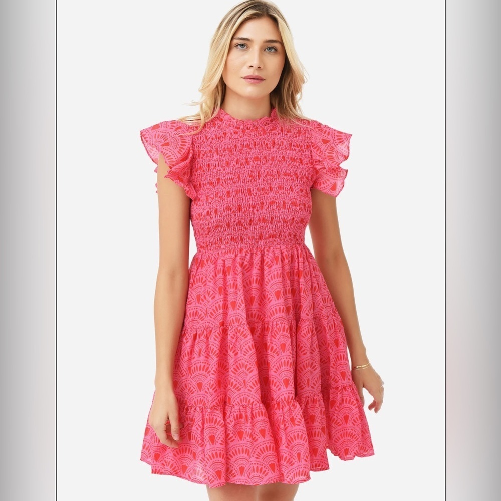 J. MARIE Women's The Noelle Ruched Dress in Pink and Red Size Medium